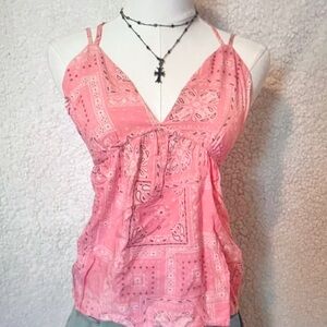 Pink Bandana Print Women's Top
